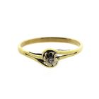 Image 3 of Gold solitaire ring with diamond; 0.01 ct.