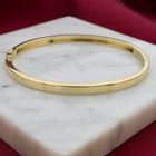 Image 2 of Gold smooth slave bracelet | Ø 61.3 mm