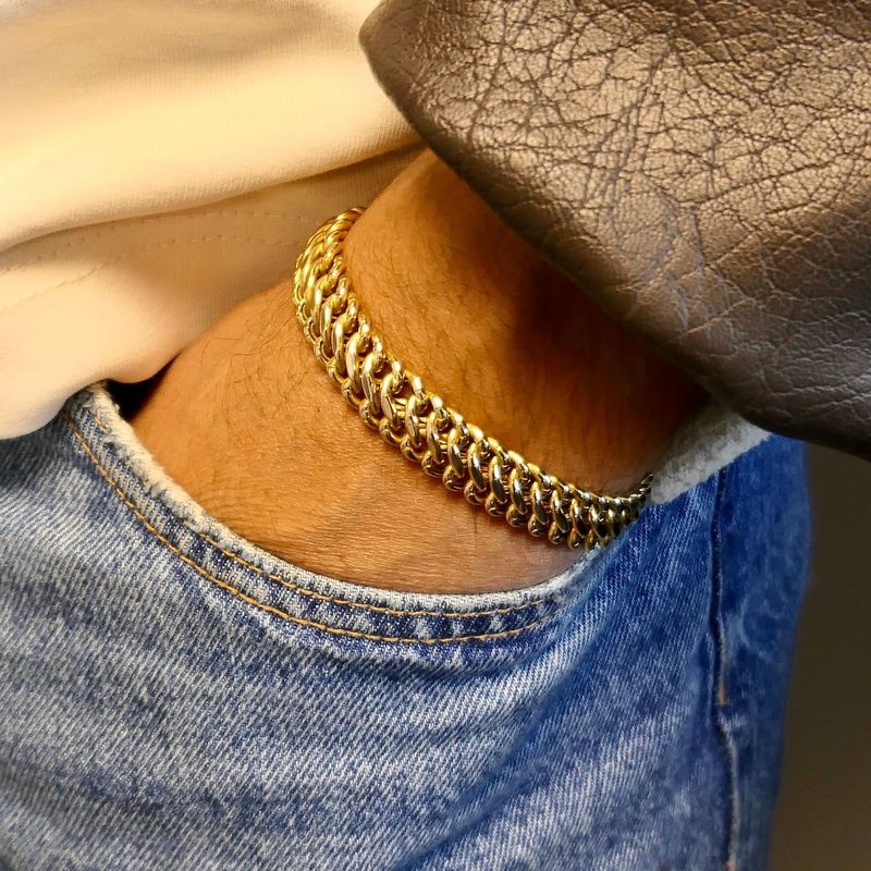 Image 10 of Gold French Gourmet Link Bracelet; 14 Carat; 19.5 cm