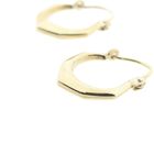 Image 9 of Gold faceted hoop earrings; Ø 12.3 mm