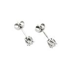 Image 4 of White gold solitaire stud earrings with diamond | 0.36 ct.