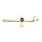 Image 3 of Gold cross pendant with sapphire