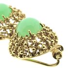 Image 6 of Gold clip-on earrings with chrysoprase
