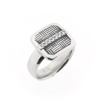 White Gold Ring with Diamonds; 0.07 ct.