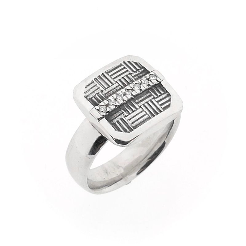 Image 1 of White Gold Ring with Diamonds; 0.07 ct.