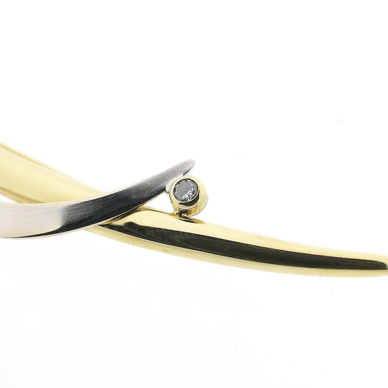 Image 1 of Two-tone gold brooch with zirconia