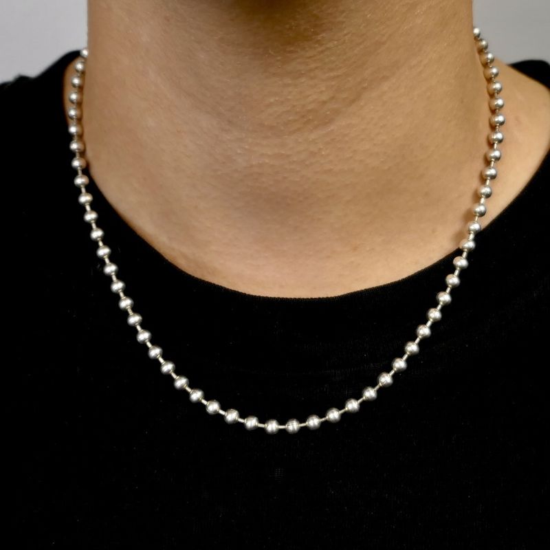 Image 9 of Silver ball link necklace