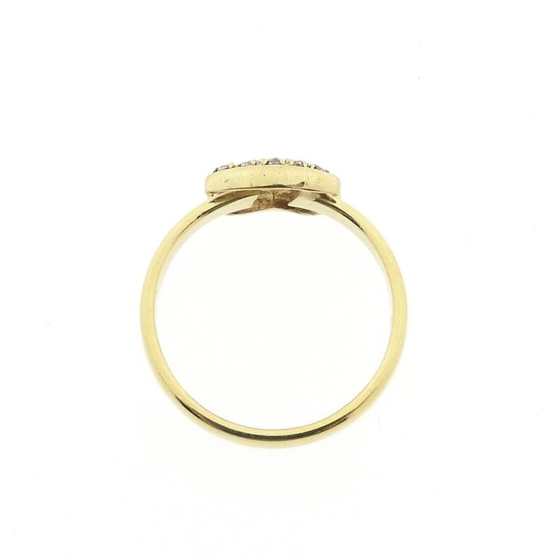 Image 5 of Gold ring with sapphire and zirconia