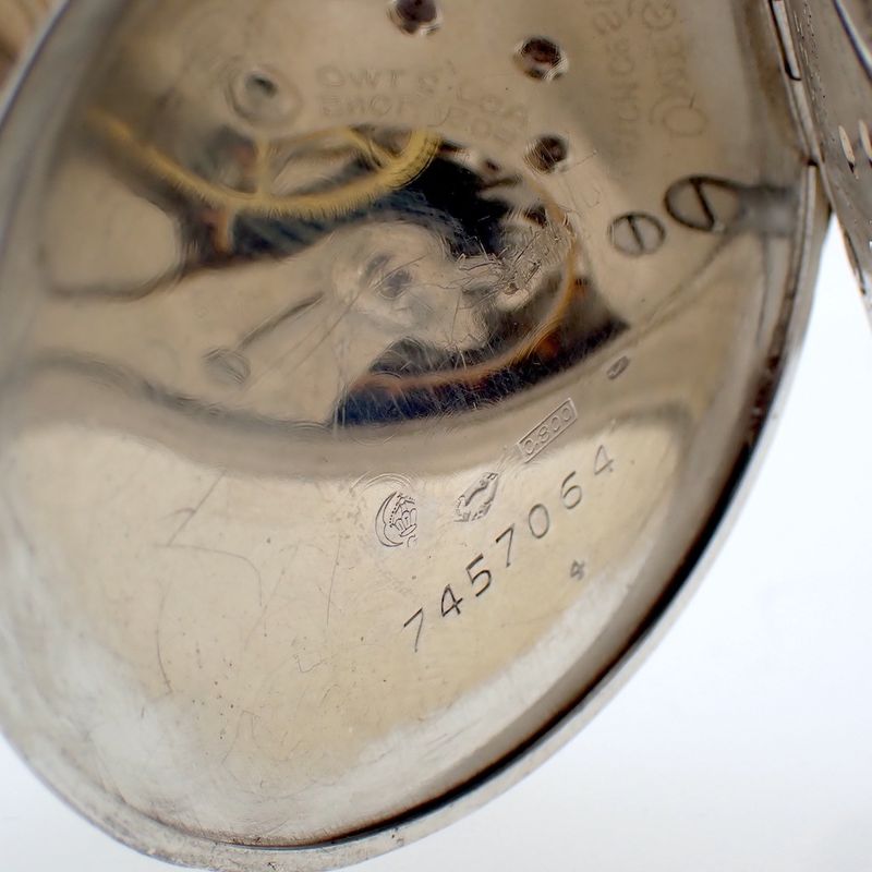 Image 13 of Omega pocket watch; antique silver pocket watch