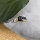 Image 2 of Gold solitaire ring with diamond 0.06 ct.