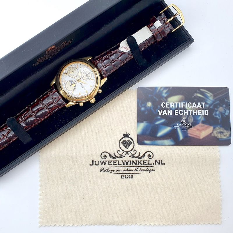 Image 3 of Schmeltzer Triple-calendar; Automatic men's watch with chronograph and moon phase