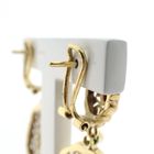 Image 4 of 18 carat gold oriental earrings with ruby ​​and emerald