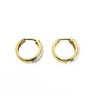 Image 6 of Two-tone gold earrings with zirconia | Ø 16.5 mm