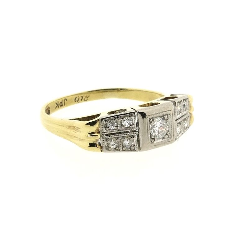 Image 6 of Gold Art Deco ring with diamond | 0.18 ct.