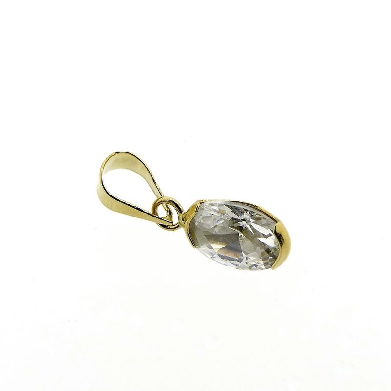 Image 5 of Gold solitaire pendant with zirconia