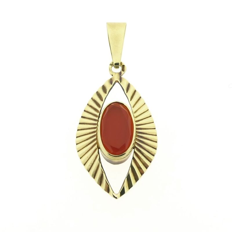 Image 1 of Vintage gold pendant with carnelian.