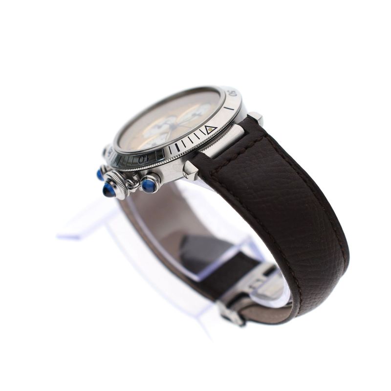 Afbeelding 8 van Cartier Pasha Chronograph 1050 / W31004H3; Unisex Horloge