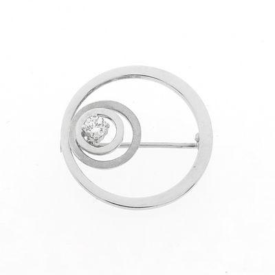 Image 1 of White gold brooch with diamonds | 0.20 ct.