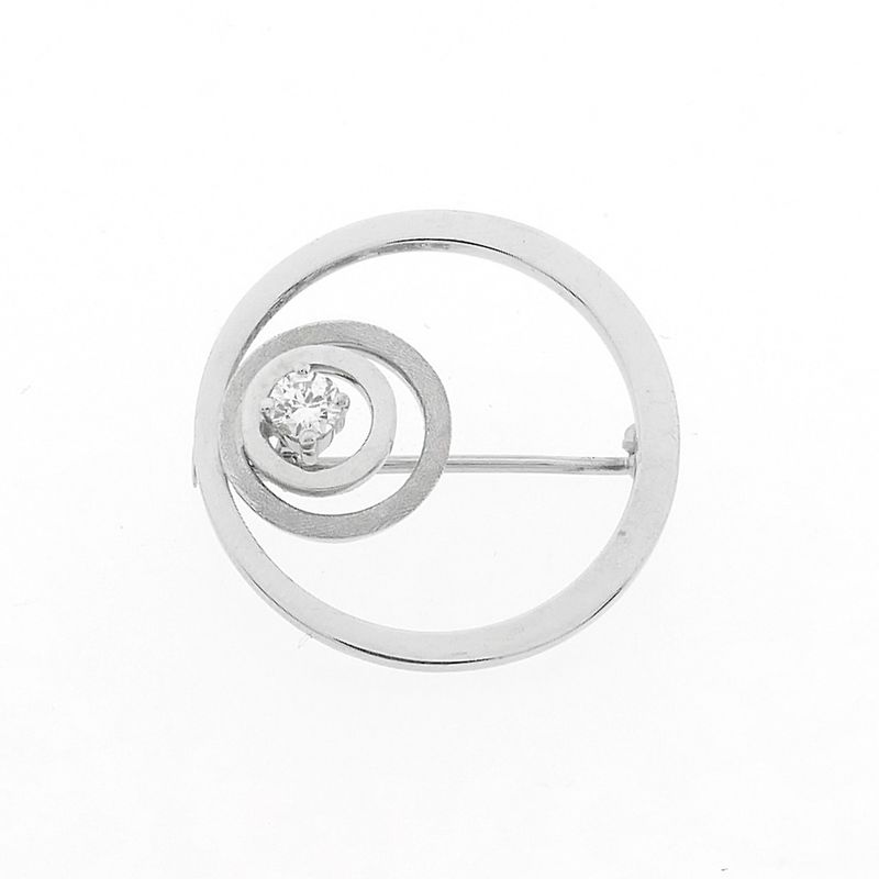 Image 1 of White gold brooch with diamonds | 0.20 ct.