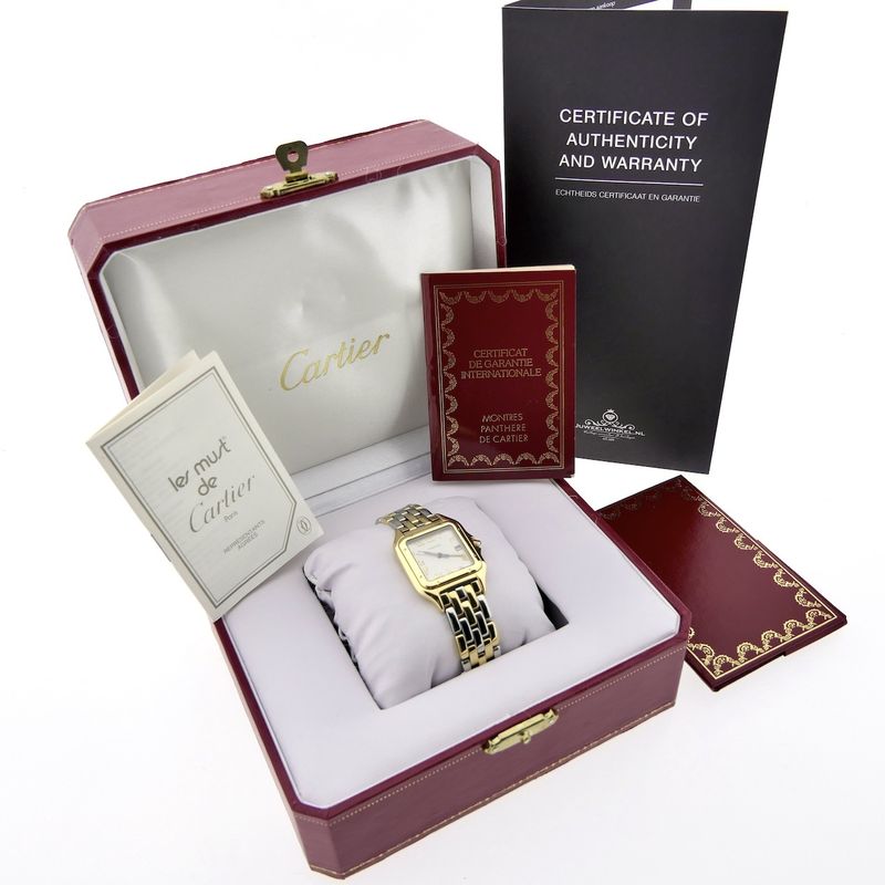 Image 17 of Cartier Panthère 1060; 18k. Gouden mid-size horloge