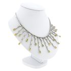 Image 2 of White gold necklace with yellow sapphire and diamonds; Approx. 2.00 ct.