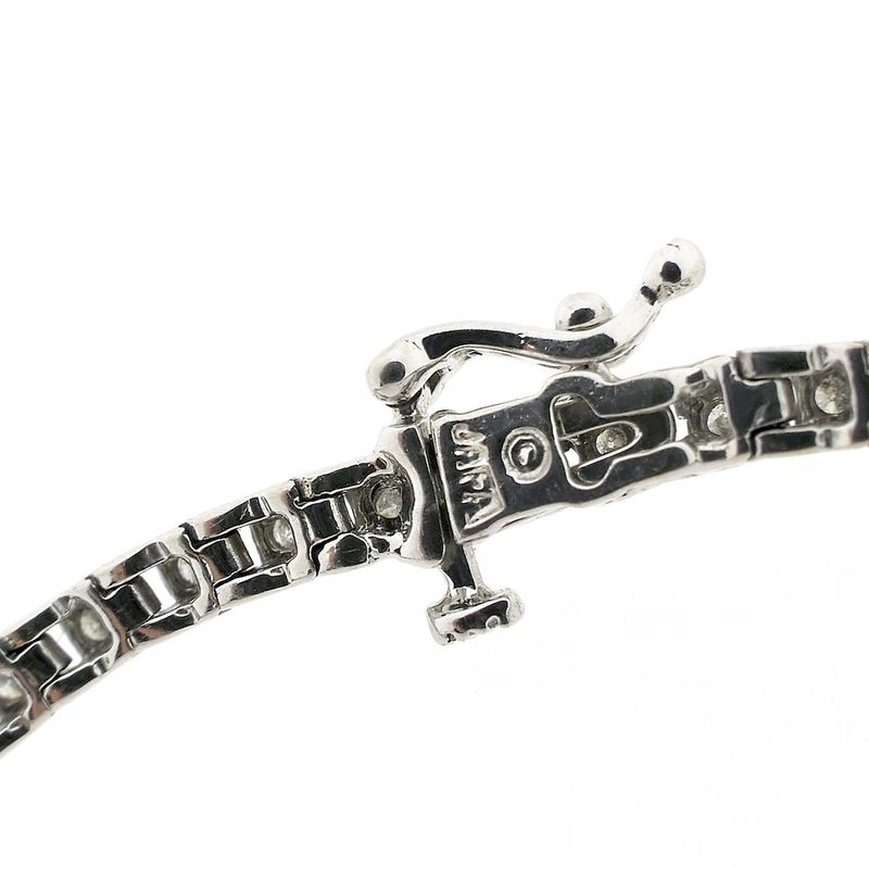 Image 4 of White gold tennis bracelet with diamond; 1.00 ct.