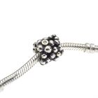 Image 2 of Pandora charm; Silver with gold; Golden Flower