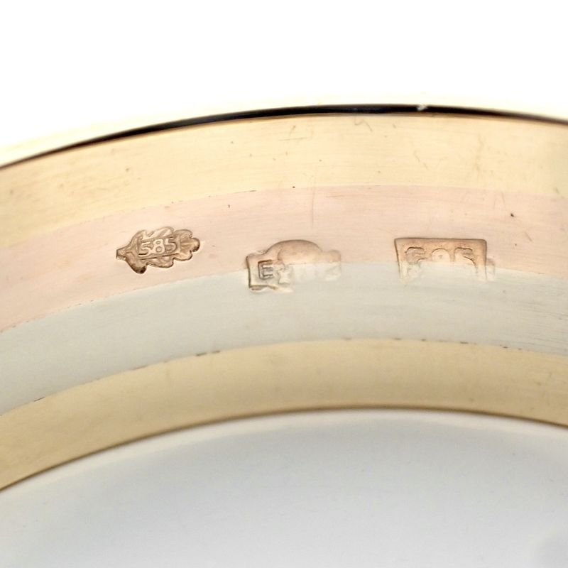 Image 4 of Tricolor gold ring with diamonds 0.05 ct.