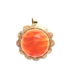 Image 1 of Vintage gold brooch/pendant with large carnelian