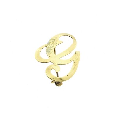 Image 1 of Gold letter brooch; letter G