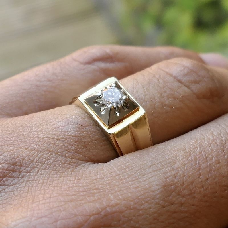 Image 13 of Two-tone gold solitaire ring with diamond | 0.36 ct.