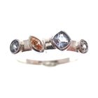 Image 2 of Silver cluster ring with colored zirconias