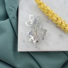 Image 2 of Silver brooch of a flower