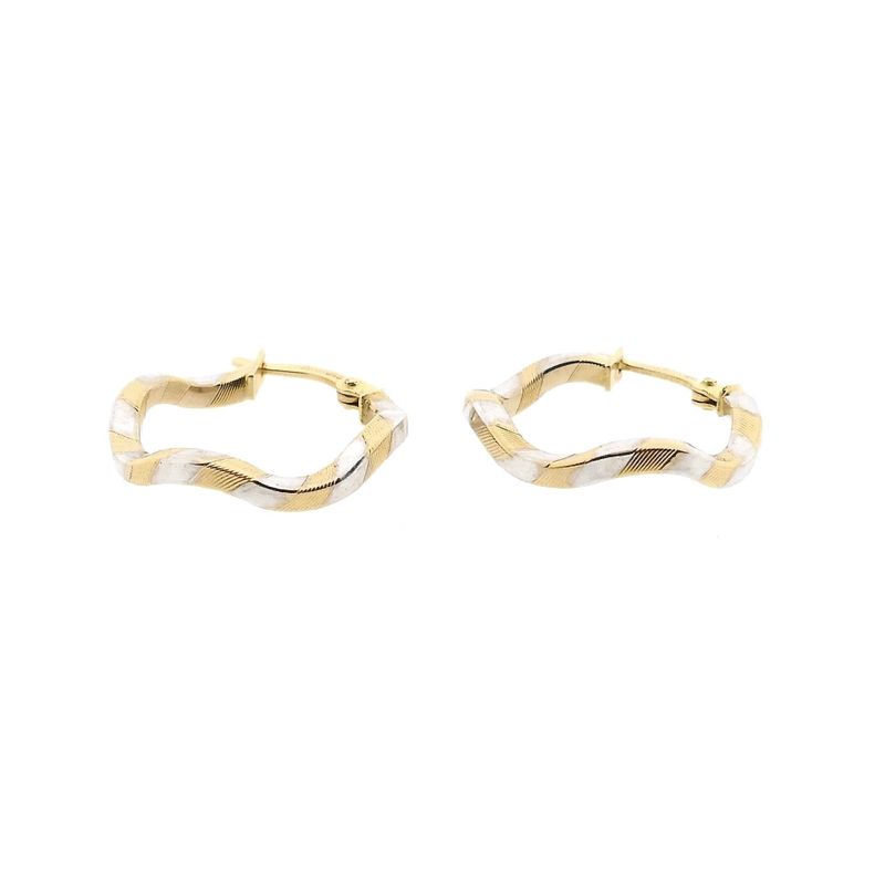 Image 8 of Bicolor Gold Earrings; Ø 19.5 mm