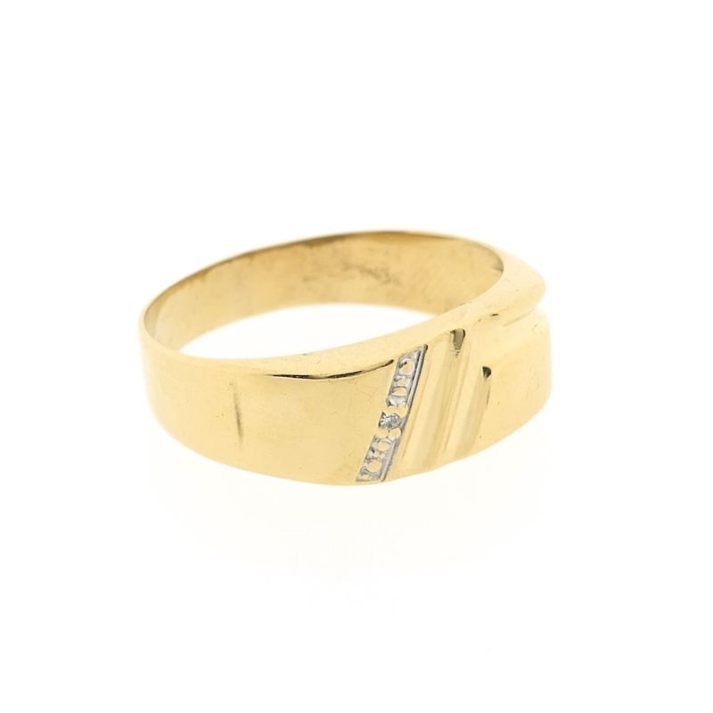 Image 5 of Gold men's ring with diamond | 0.005 ct.