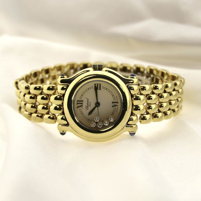 Image 10 of Chopard Happy Sport 4142; Exclusive 18k gold women's watch with diamonds