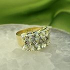 Image 7 of Gold ring with aquamarine and diamond | 0.05 ct.