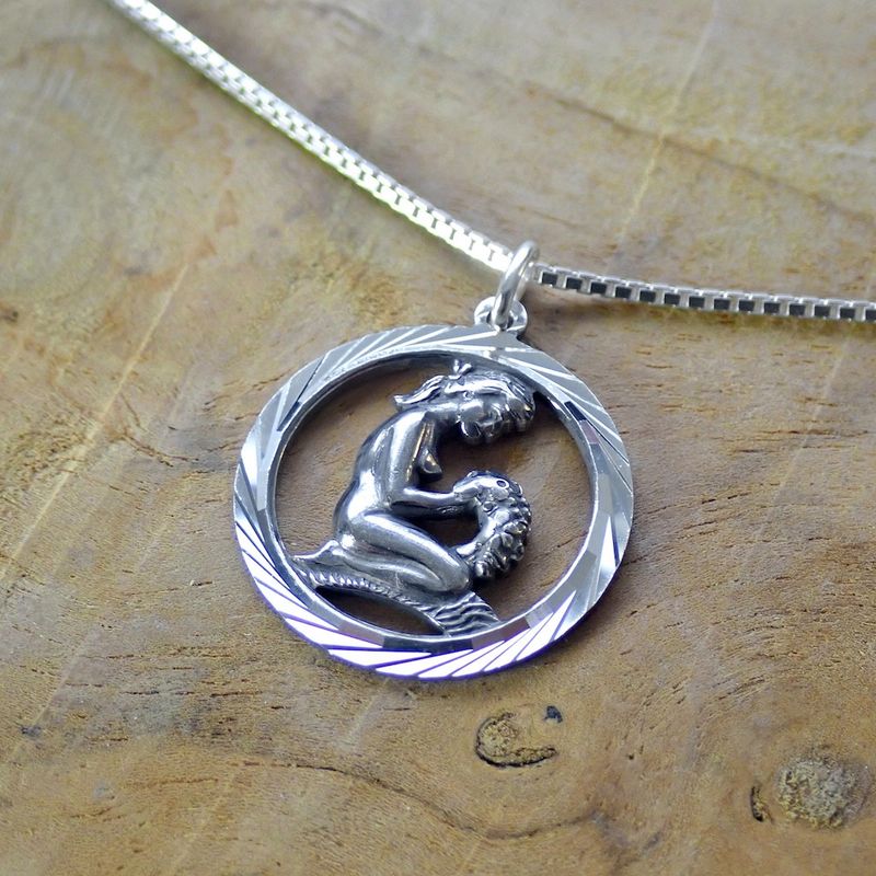 Image 6 of Silver zodiac sign pendant; Virgo