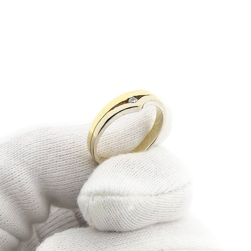 Image 6 of Bicolor Gold Solitaire Ring with Zirconia