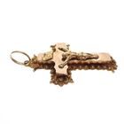 Image 2 of 19th century gold pendant of a cross with corpus INRI; Filigree