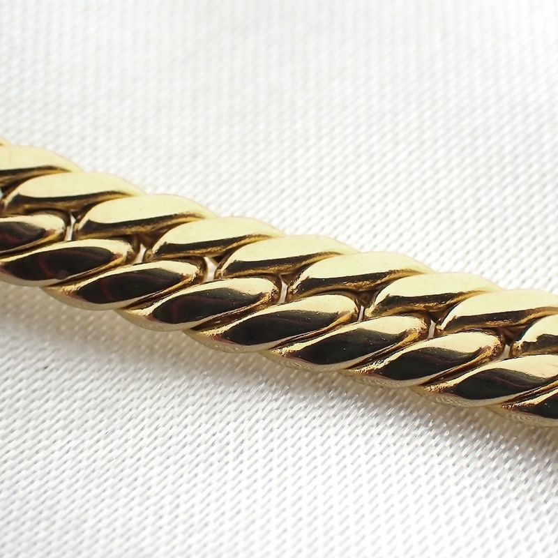 Image 7 of Gold gourmet link bracelet with sapphire; ATASAY | 21 cm