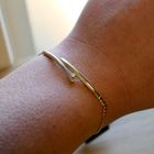 Image 11 of Bicolor Gold Gourmet Link Bracelet with Diamond; 0.05 ct.