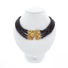 Image 1 of Antique beaded necklace with gold decorative clasp