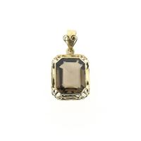 Vintage gold pendant with smoky quartz.