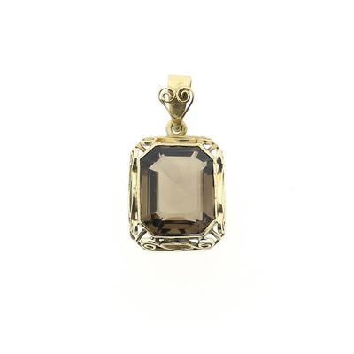 Image 1 of Vintage gold pendant with smoky quartz.