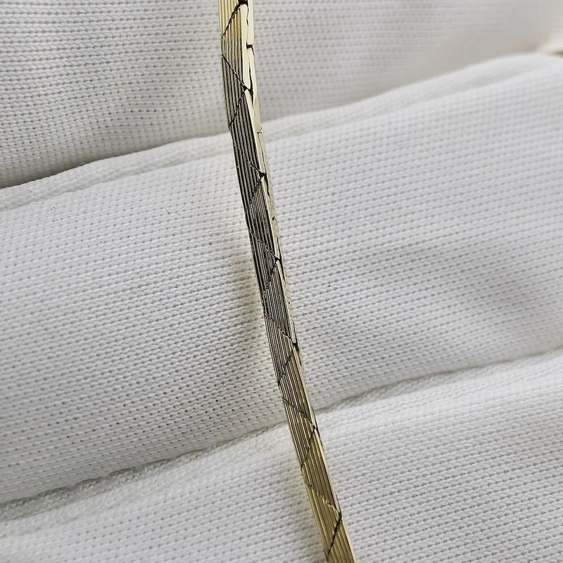 Image 6 of Gold cobra link necklace with diamond; 0.32 ct.