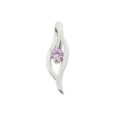 Image 1 of Silver pendant with a pink zirconia