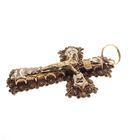 Image 5 of 19th century gold pendant of a cross with corpus INRI; Filigree