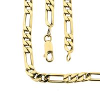 Gold Figaro link chain | 51 cm