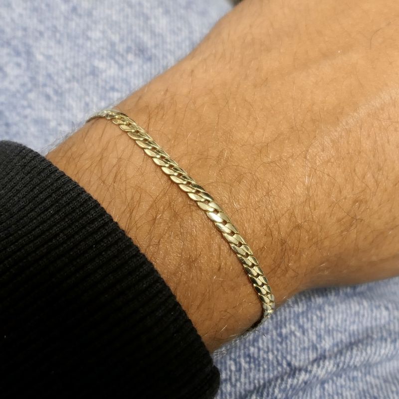 Image 10 of Gold flat gourmet link bracelet